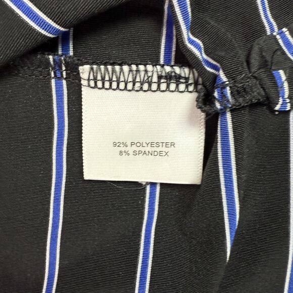 Peter Millar Summer Comfort Men M Golf Polo Shirt Black Blue Striped Performance - Picture 6 of 8